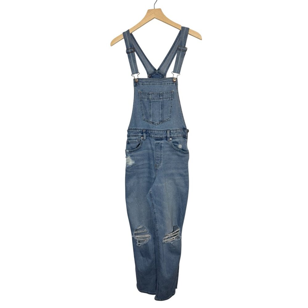 American Eagle Mom Overalls Size 8 Distressed
